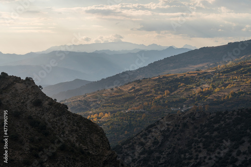 Mountainous landscape in Sierra Nevada of Granada in southern