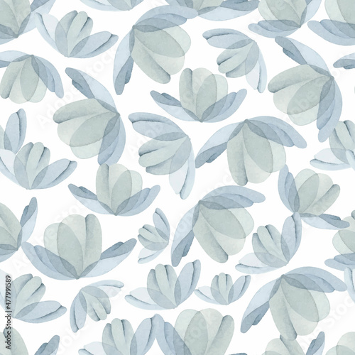 Light blue buds seamless pattern floral wallpaper 