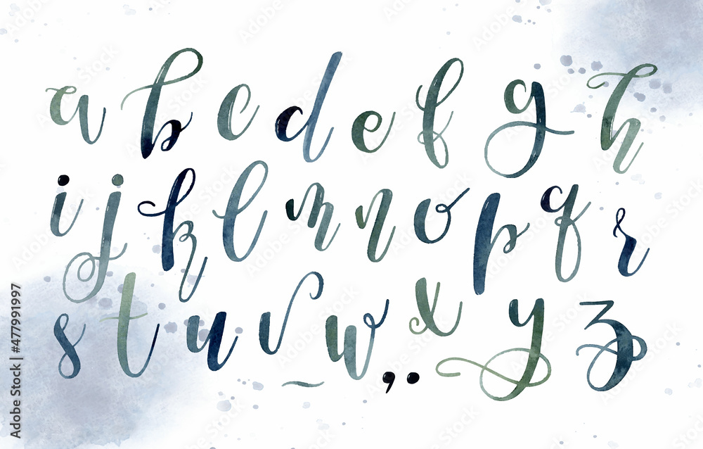Alphabet watercolor small letters boho style Alphabet watercolor small letters boho style