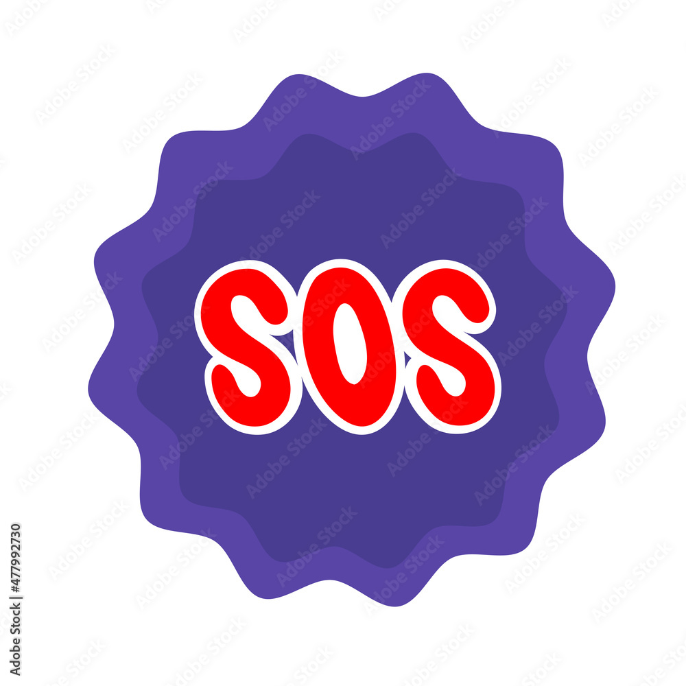 SOS lettering icon sign sticker symbol SOS lettering icon sign sticker symbol