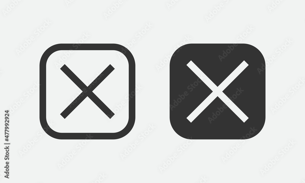 Close icon vector sign. Cancel symbol web design. Error, denied, avoid or wrong data button. Close icon vector sign. Cancel symbol web design. Error, denied, avoid or wrong data button.