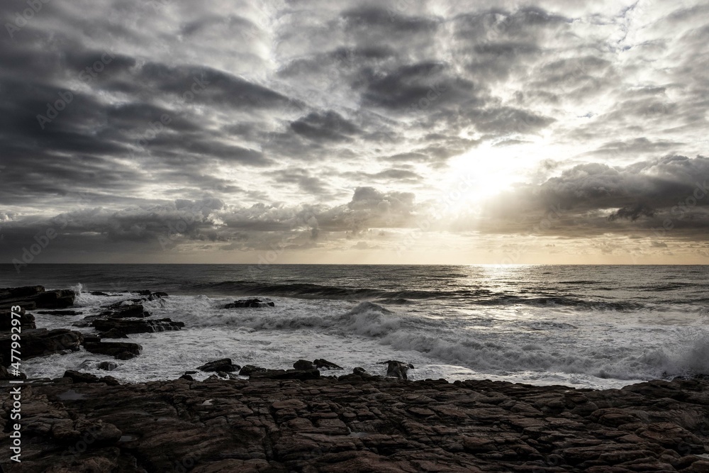View of the ocean with a sunrise located at Margate in South Africa