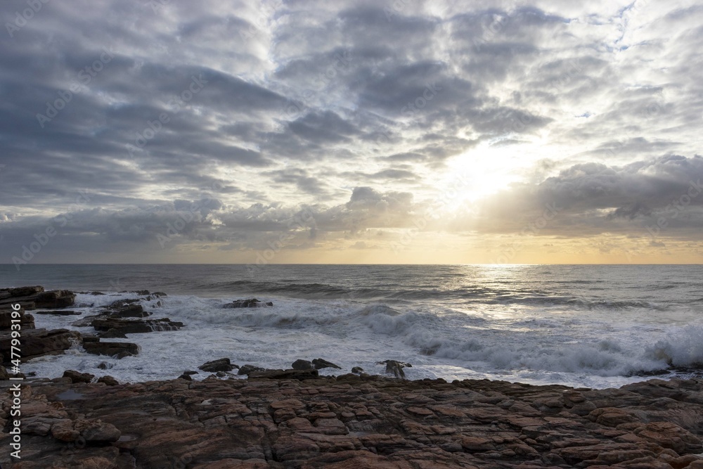 View of the sunrise and the ocean located at Margate in South Africa