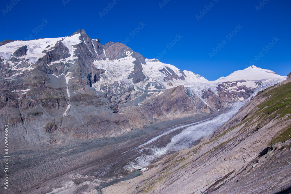 Scenic view of the Großglockner and the glacier Pasterze in Austria