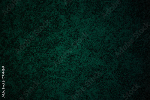 Dark cyan old cement plaster wall with crack and grunge texture for background