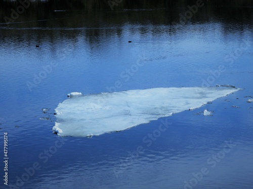 ice on the water in spring