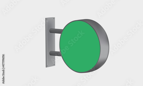 silver advertising round signboard.3d advertising round signboard