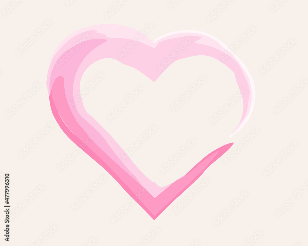 Red heart in the style of artistic color. A congratulatory heart. Valentine's Day Red heart in the style of artistic color. A congratulatory heart. Valentine's Day