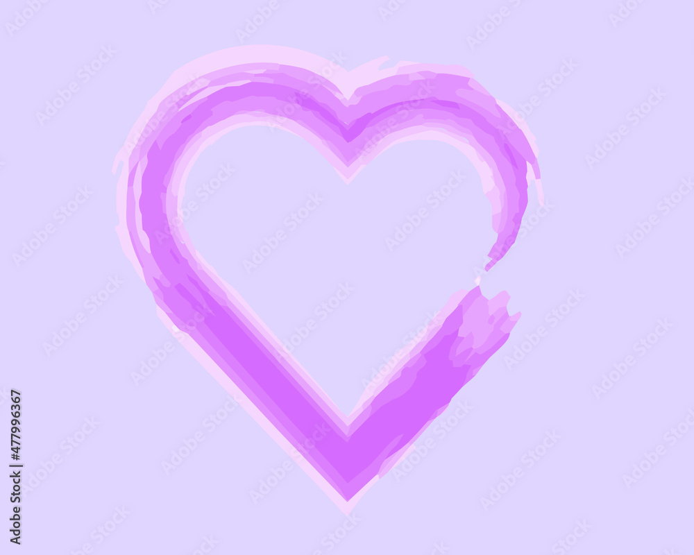 Pink heart in the style of artistic color. A congratulatory heart. Valentine's Day Pink heart in the style of artistic color. A congratulatory heart. Valentine's Day