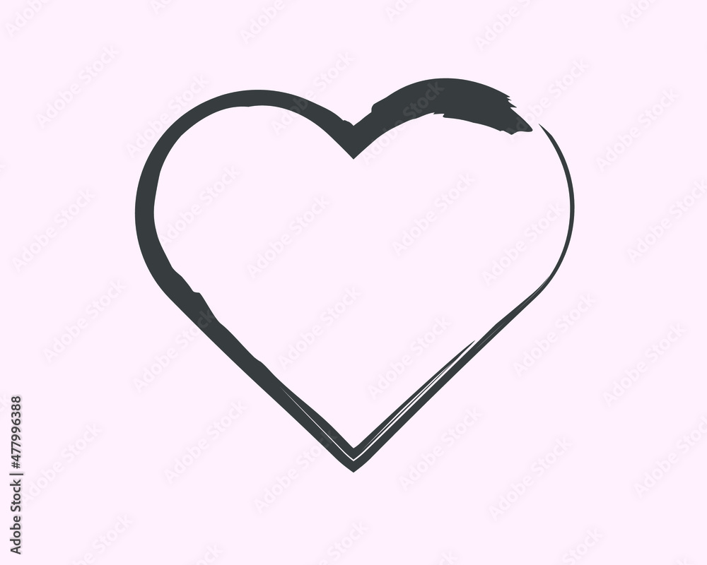 Black heart in the style of artistic color. A congratulatory heart. Valentine's Day Black heart in the style of artistic color. A congratulatory heart. Valentine's Day