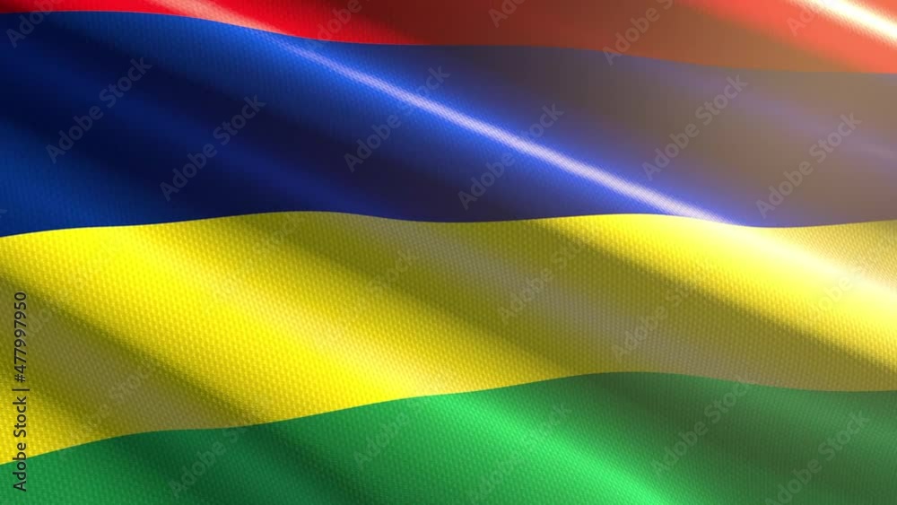 Mauritius shiny flag - loop animation