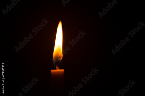 Close up candle light in the dark macro photography texture background