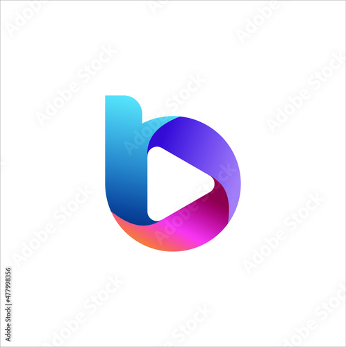 Free Download B Initial play logo design vector template - GFXLoad