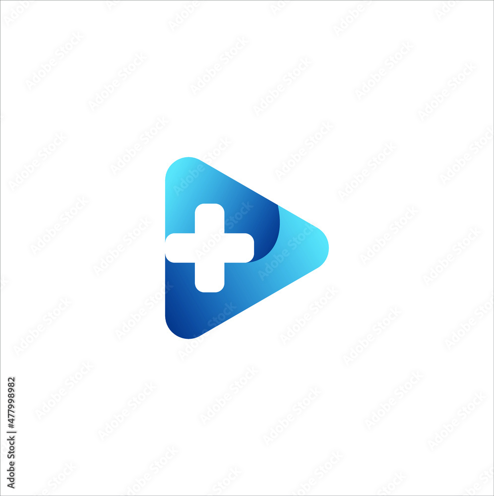 Medical and media play logo design vector template Medical and media play logo design vector template