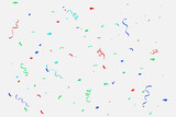 Colorful ribbons and confetti Can be separated from a transparent background, Vector confetti png, Festive vector illustration