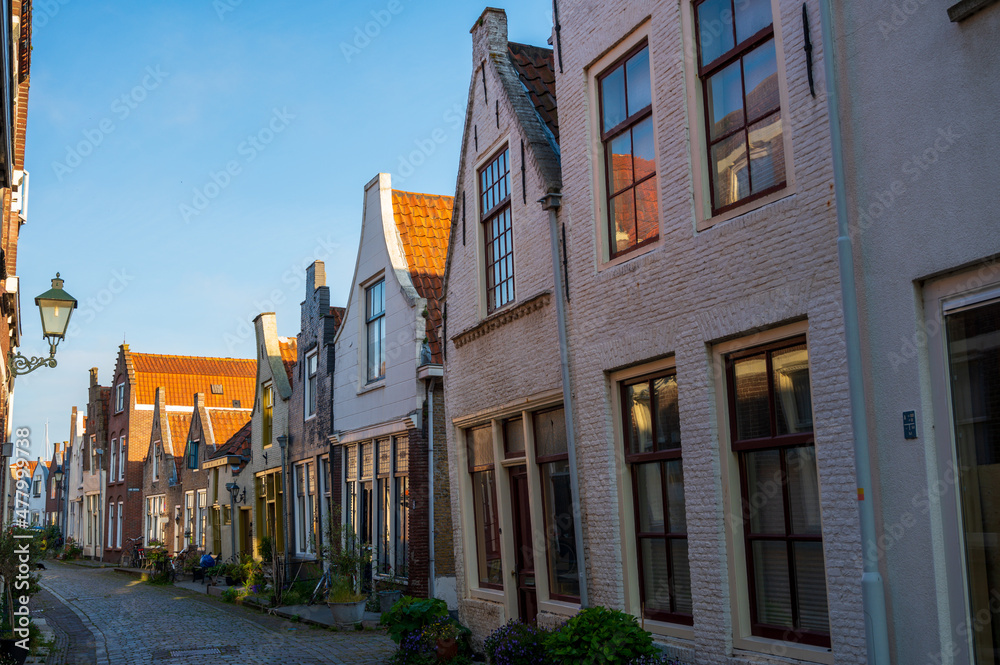 Walking in old Dutch town Zierikzee with old small houses and streets Walking in old Dutch town Zierikzee with old small houses and streets