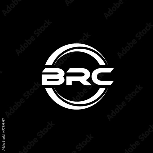 BRC letter logo design with black background in illustrator, vector logo modern alphabet font overlap style. calligraphy designs for logo, Poster, Invitation, etc.	