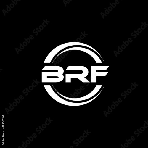 BRF letter logo design with black background in illustrator, vector logo modern alphabet font overlap style. calligraphy designs for logo, Poster, Invitation, etc. 