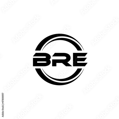 BRE letter logo design with white background in illustrator, vector logo modern alphabet font overlap style. calligraphy designs for logo, Poster, Invitation, etc.  © Aftab