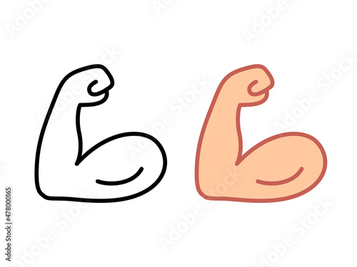 Valokuva Flexing arm bicep emoji icon