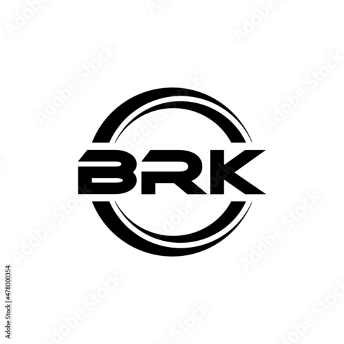 BRK letter logo design with white background in illustrator, vector logo modern alphabet font overlap style. calligraphy designs for logo, Poster, Invitation, etc.	