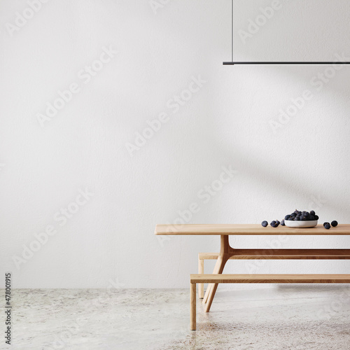 Photos Modern room minimalist interior with white all with sunlight and shadow, wooden