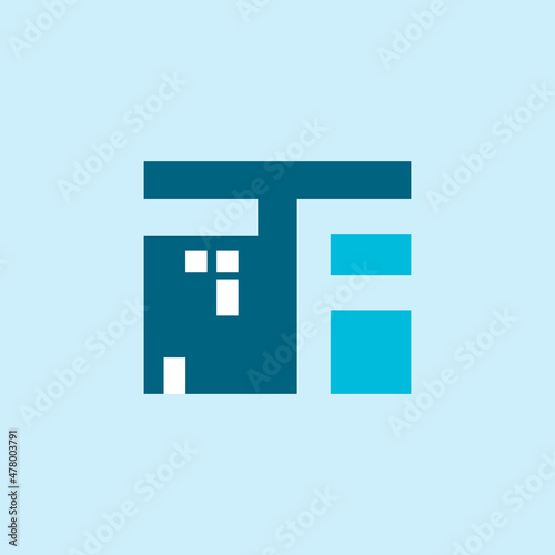 Letter F with Real Estate contraction Logo Concept.