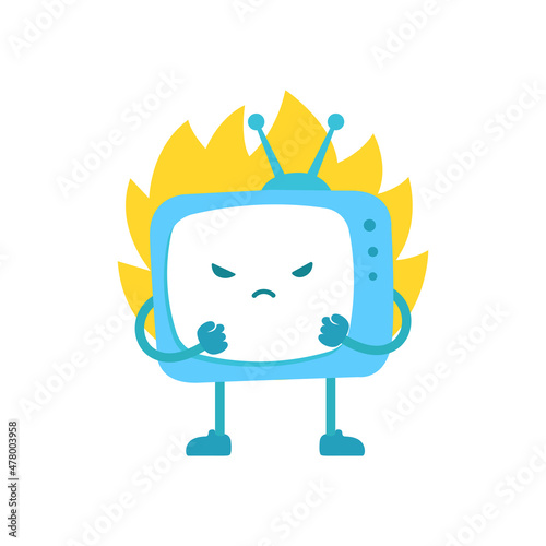 TV character. Television overheat. Evil unkind. Error flame.