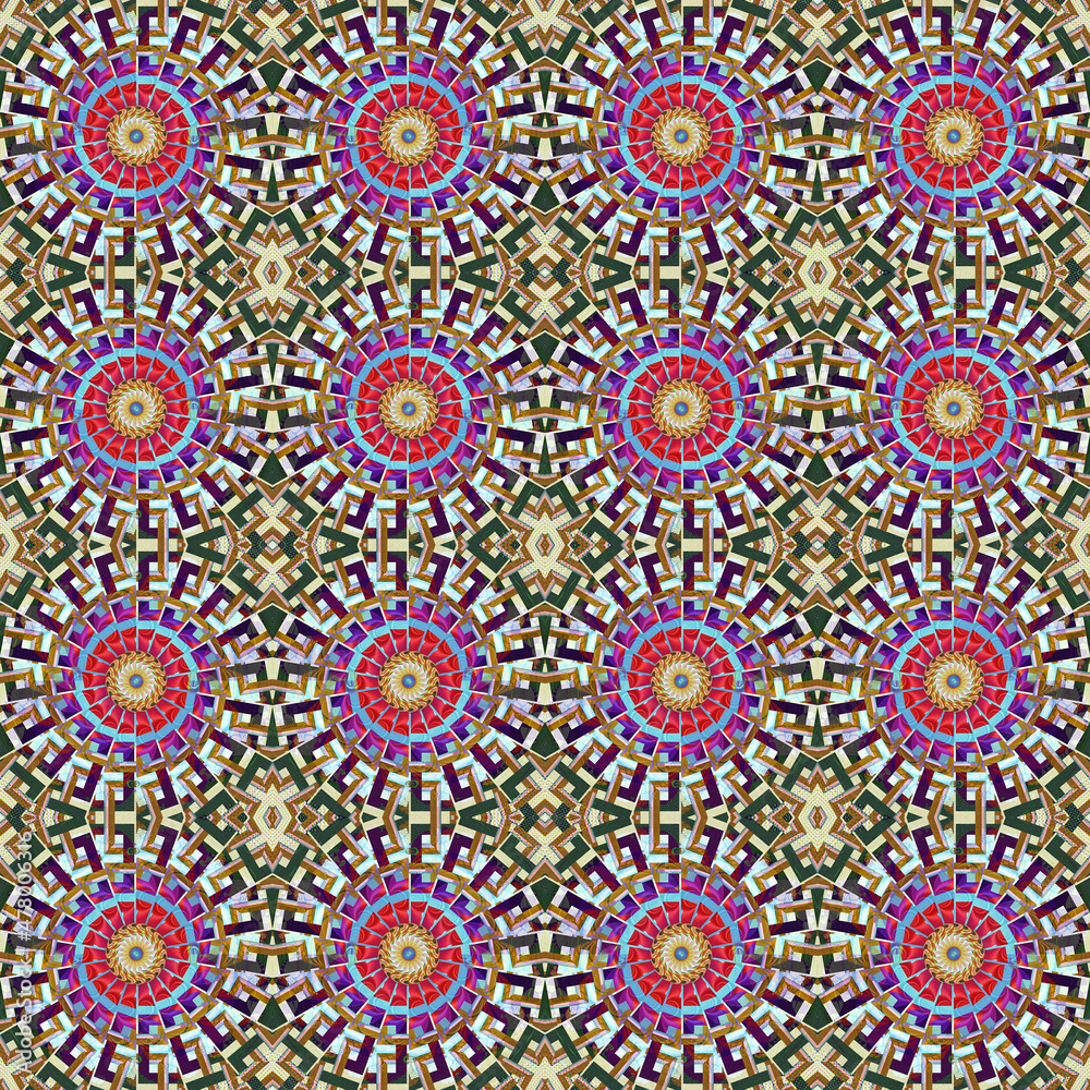 Bohemian mandala seamless pattern
