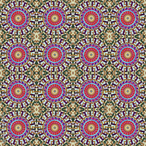 Bohemian mandala seamless pattern