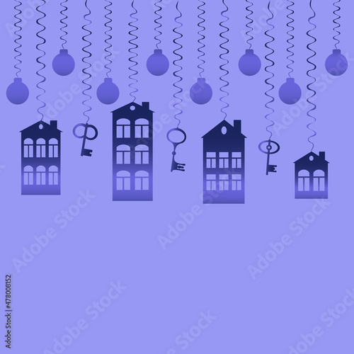 advertising banner or postcard - housewarming, sale or rental of housing on a turnkey basis. Apartments or houses
