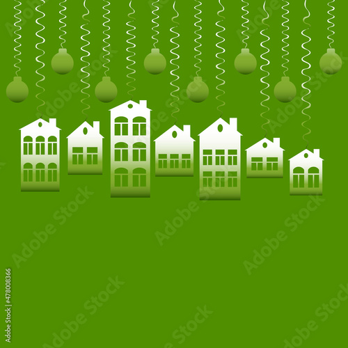 advertising banner or postcard - housewarming, sale or rental of housing on a turnkey basis. Apartments or houses