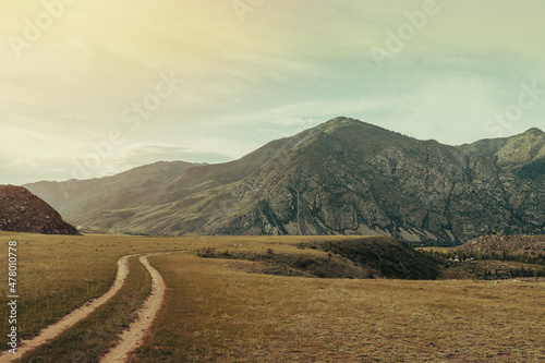 country road in Altay mountains