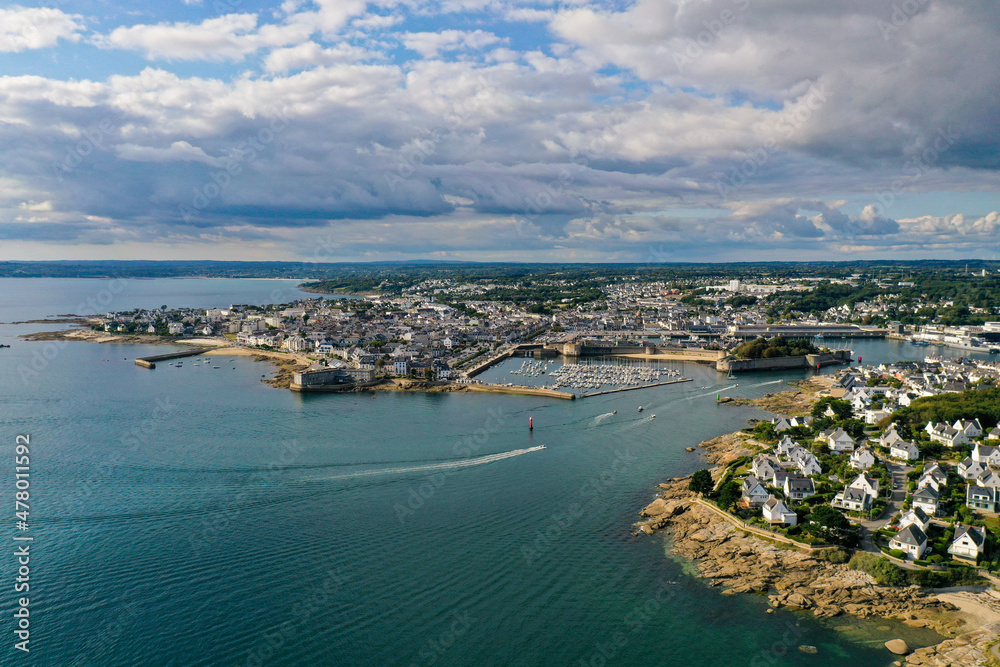 aerial view onthe city of concarneau