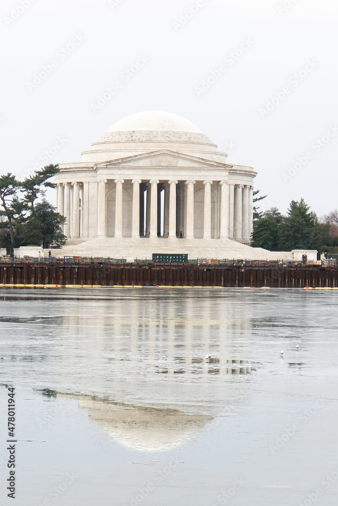 Jefferson memorial in winter - Washington dc united states