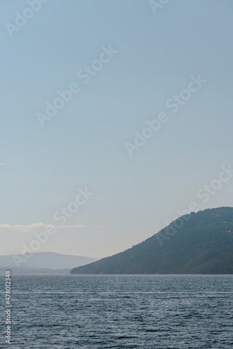 View from the ferry of the Southern Gulf Islands on the way to Saturna Island, British Columbia