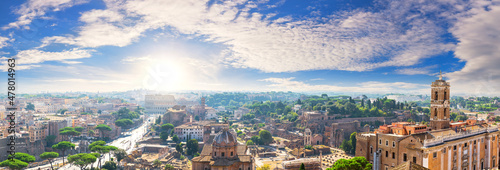 The Tabularuim in the panorama of Roman Forum, Italy