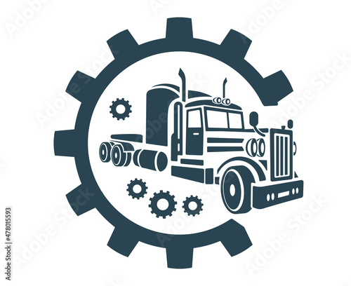 Vector illustration of the logo, truck icon.	