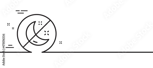 Insomnia line icon. No sleep sign. Night sleeplessness symbol. Minimal line illustration background. Insomnia line icon pattern banner. White web template concept. Vector