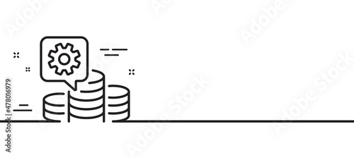 Making money line icon. Budget gain sign. Money working symbol. Minimal line illustration background. Making money line icon pattern banner. White web template concept. Vector