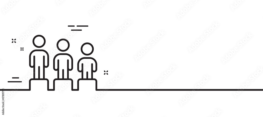 Equality line icon. Equity culture sign. Gender diversity symbol. Minimal line illustration background. Equality line icon pattern banner. White web template concept. Vector Equality line icon. Equity culture sign. Gender diversity symbol. Minimal line illustration background. Equality line icon pattern banner. White web template concept. Vector