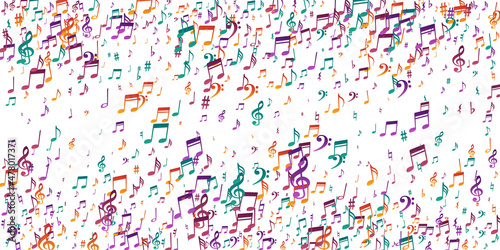 Music note icons vector backdrop. Song notation