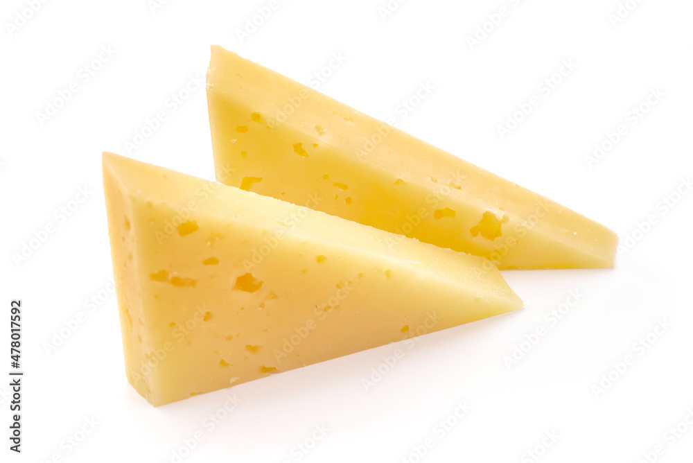 Holland cheese, isolated on white background.