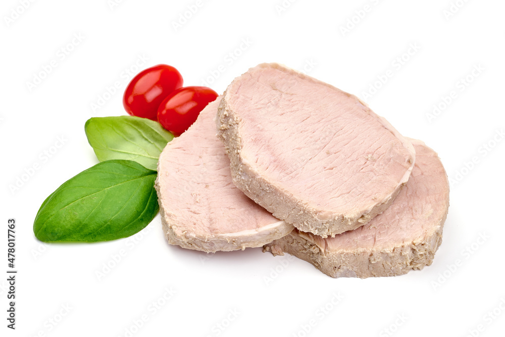Boiled pork, isolated on white background. Boiled pork, isolated on white background.