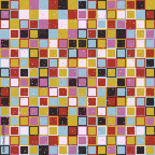 The tiles are pastel, grain effect on top creates texture. Avant-garde tile decor. Vector.
