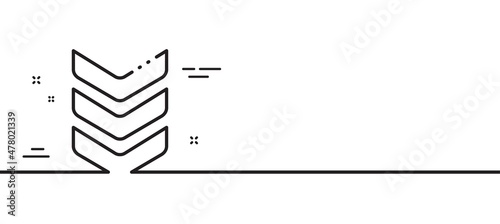 Shoulder strap line icon. Army reward sign. Best rank symbol. Minimal line illustration background. Shoulder strap line icon pattern banner. White web template concept. Vector