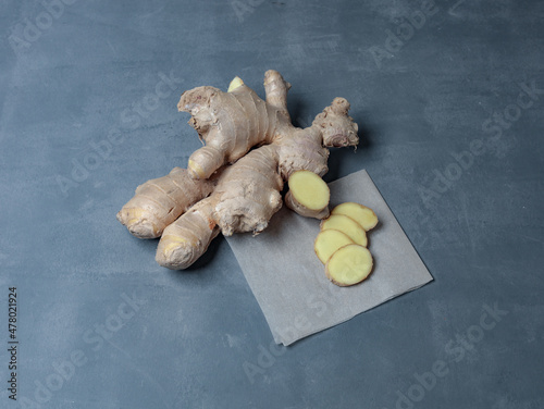 ginger on a gray background