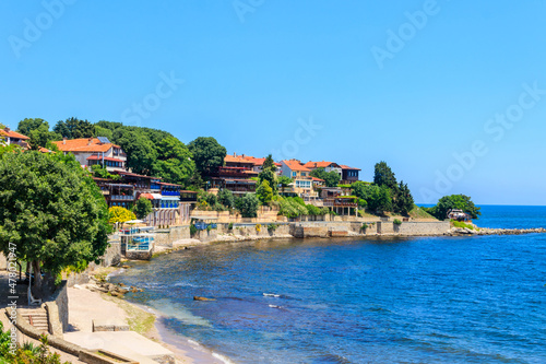 Canvas Print View of the embankment of the old town of Nessebar, Bulgaria
