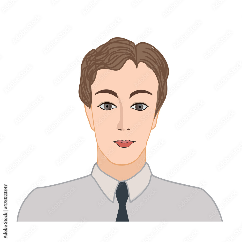 Avatar. Face Icon. male social profile of business man. Man portrait illustration