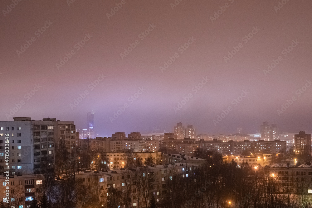 Fototapeta premium Night city from a height